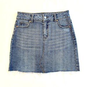 Wild Fable Jean Skirt Frayed Hem